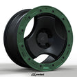 akioverland beadlock style outer ring Peaks forged wheel close up detail