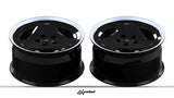 black powdercoated 5x120 forged wheel AkiOverland Nabalu design close detail