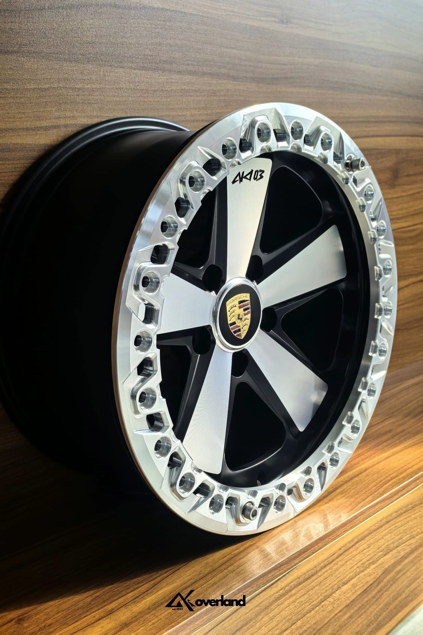 5x139 Forged monoblock beadlock wheel for Porsche Cayenne and VW Touareg, showcasing deep dish profile and precision machining.