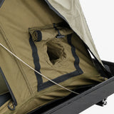 Carbonlite King rooftop tent insulated diesel heater port by Inspired Overland