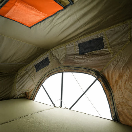 Carbonlite King rooftop tent interior arched side window by Inspired Overland