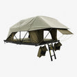 Overland rooftop tent Carbonlite King open with ladder by Inspired Overland