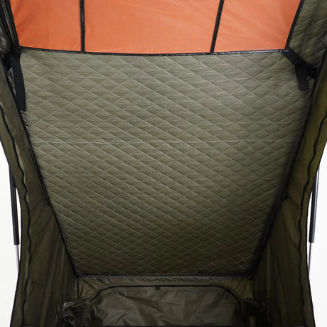 Carbonlite-X rooftop tent interior quilted ceiling and vent by Inspired Overland