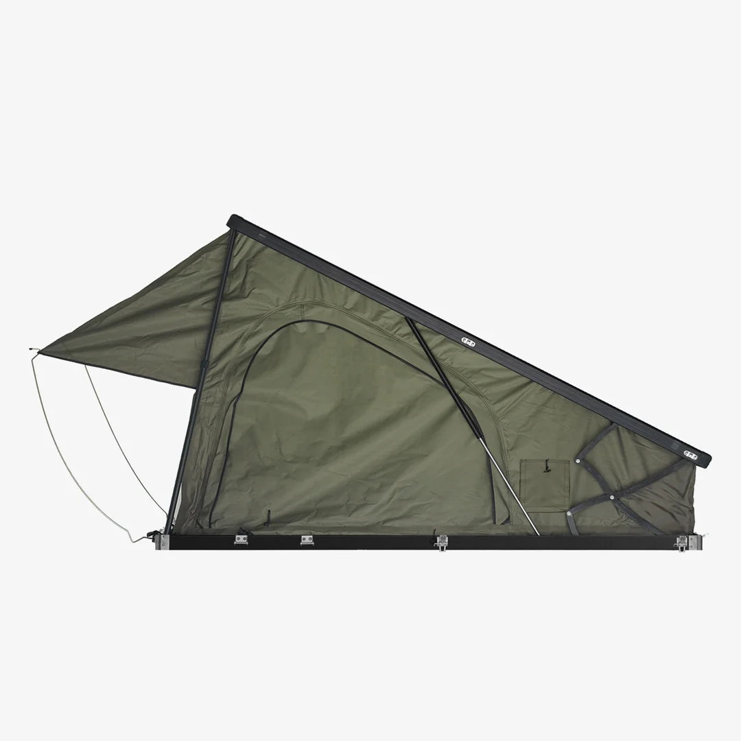 Carbonlite-X rooftop tent low profile open side view by Inspired Overland