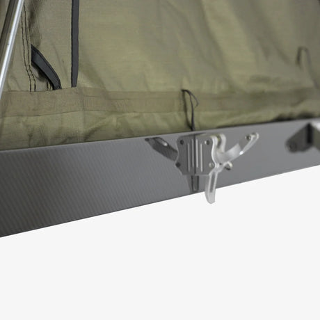 Carbonlite-X carbon fiber X-hinge latch detail by Inspired Overland