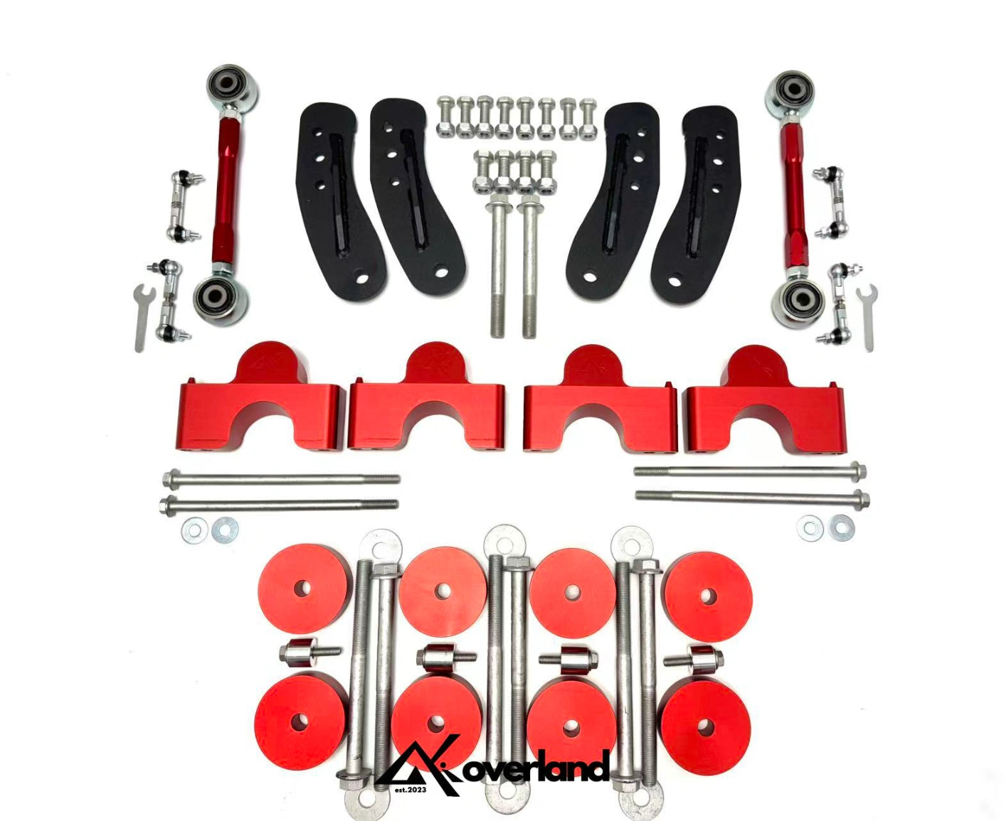 Height-specific 2.5-inch air lift kit engineered for 958 Cayenne and 7P Touareg with V1 subframe corrections, enhanced bushings, and certified AKI fasteners 