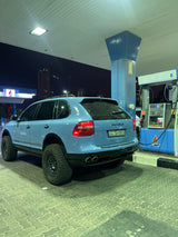 Kuwait Porsche Cayenne 957 Turbo lifted with Akioverland flagship air suspension spacer lift kit