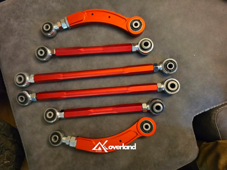 Akioverland adjustable rear control arms kit for lifted Porsche Cayenne 957 camber and toe correction